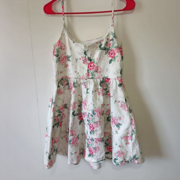 Francesca’s Mi Ami Floral White Pink  Strappy Short Dress Women’s Medium NWT - Picture 6 of 12